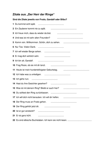Zitate aus "Der Herr der Ringe"