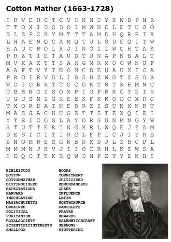 Cotton Mather Word Search