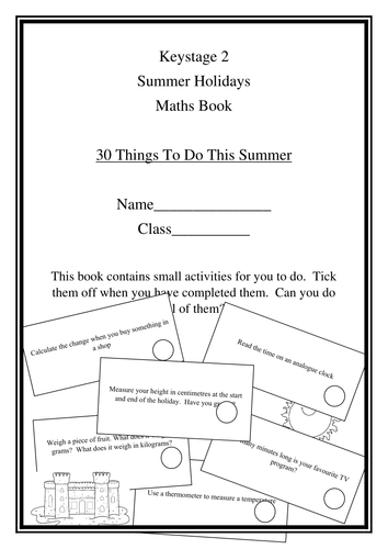 for 1 grade worksheets free abacus Pinkjoeanne Keystage Maths Holiday 2 by Activities Summer