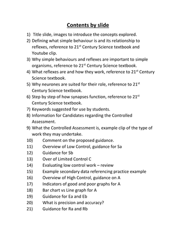 Biology OCR Controlled Assessment Guidance