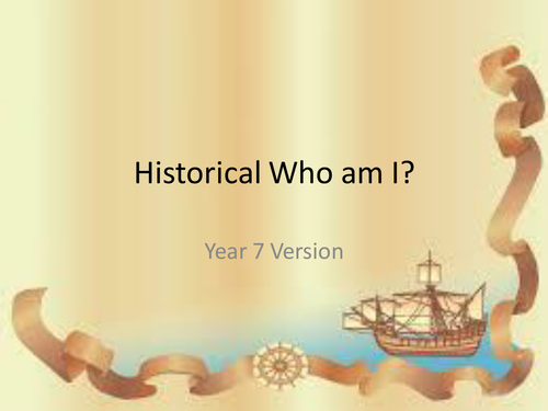 End of year revision game- who am I?
