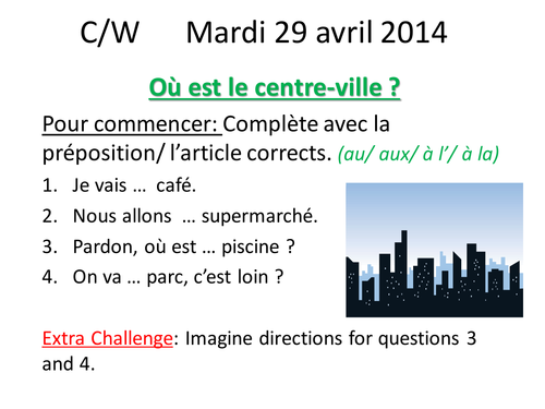 Directions and imperative tense