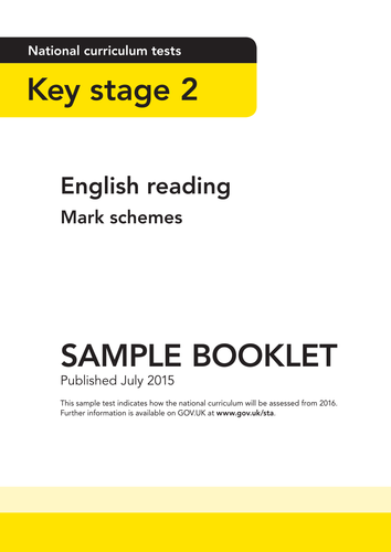 2016 Sample Key Stage 2 Reading Tests