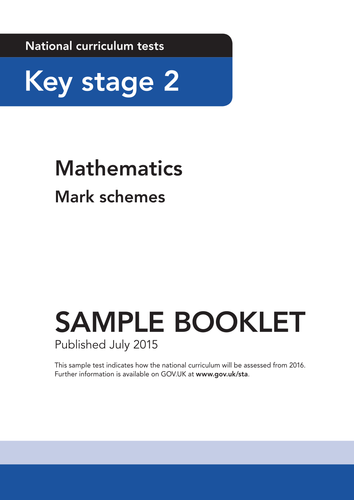 2016 Sample Maths Key stage 2 assessment