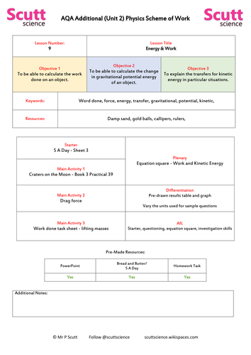 Energy and Work - Lesson 9/29