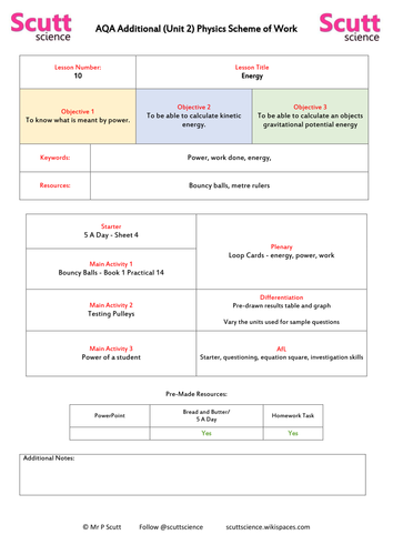 Energy and Power - Lesson 10/29