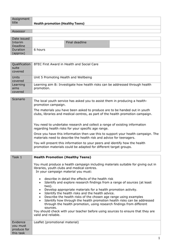 unit 5 assignment brief part 2