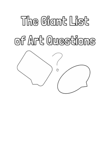 Giant List Of Art Questions 100+ Questions! 