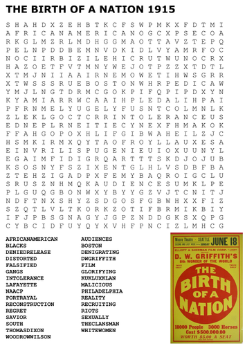 The Birth of a Nation Word Search