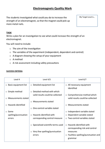 Year 7 Electricity & Magnetism UNIT Resources