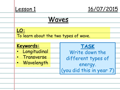 Year 8 Waves UNIT Resources