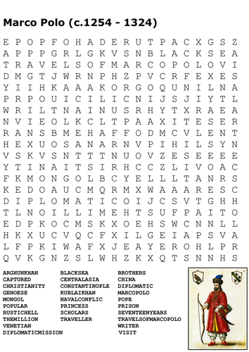 Marco Polo Word Search