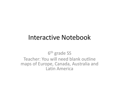 6th Grade Social Studies Interactive Notebook