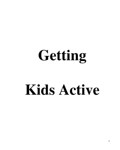 Getting Kids Active E-Book