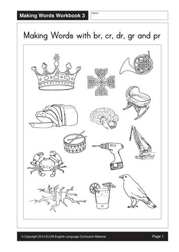 Making Words with br, cr, dr, gr. pr (34 pages)