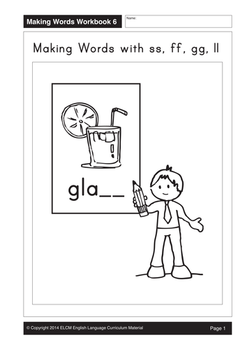 Making words with ss, ff, gg ll (17 pages)