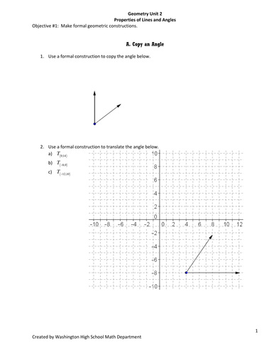 Geometry: Lines and Angles Unit Guided Notes