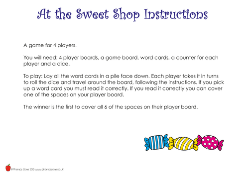 Phonics Game 'At the Sweet Shop'