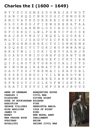 Charles I Word Search