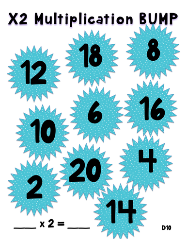 Multiplication BUMP Game for up to 12x12