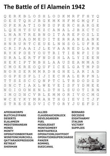 The Battle of El Alamein Word Search
