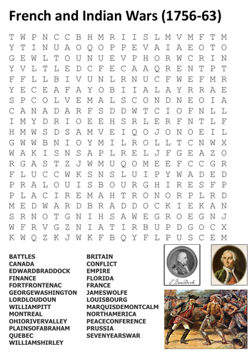 French and Indian Wars Word Search 