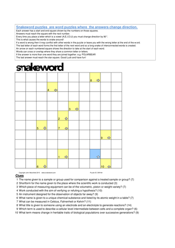 Snakeword - Science Puzzles 1 & 2