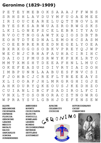 Geronimo Word Search