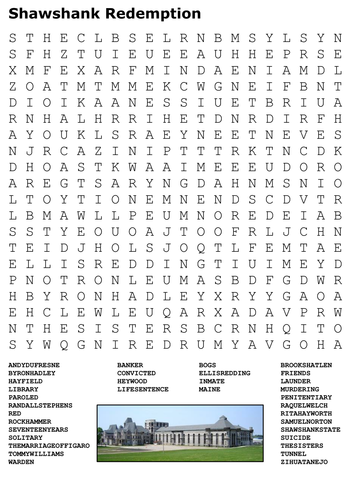 Shawshank Redemption Word Search