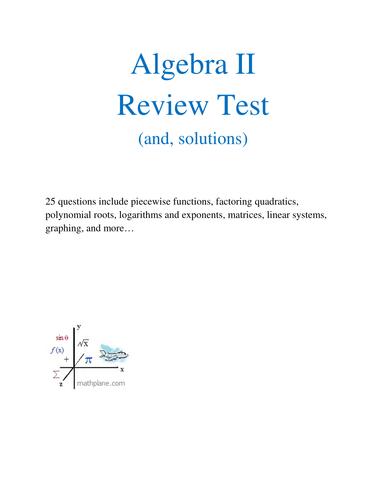 Algebra 2 Review Test