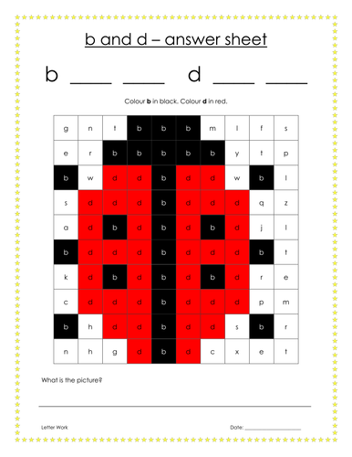 b and d hidden picture sheet