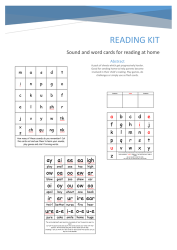 Phonics and reading cards