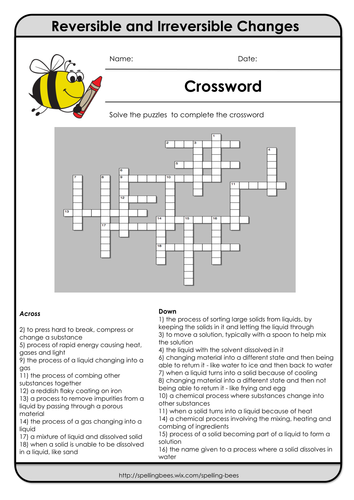 24 science Keyword Crosswords
