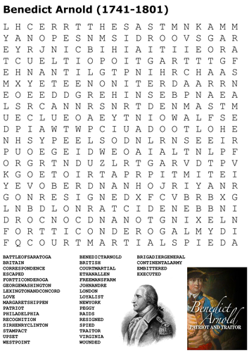 Benedict Arnold Word Search