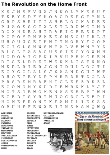 The Revolution on the Home Front Word Search