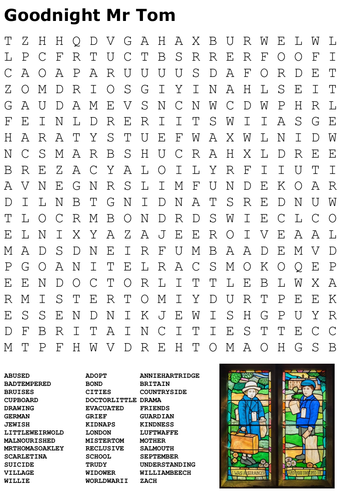 Goodnight Mr Tom Word Search