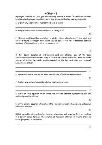 Chemistry: Acids and Alcohols