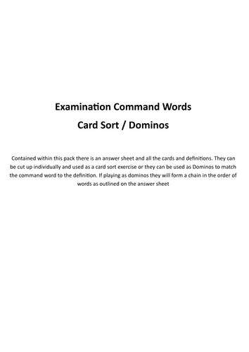 GCSE Examination Command Words