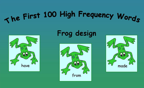 The First 100 High Frequency Words Frog Design
