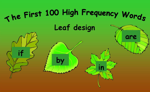 The  First 100 High Frequency Words Leaf Design