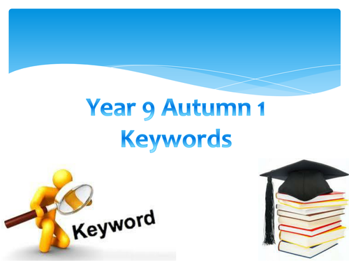 Subject Specific Keywords KS3 Tutor Time activity - Year 9