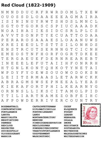 Red Cloud Native American Word Search 