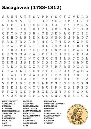 Sacagawea (1788-1812) (Lewis and Clark) Word Search