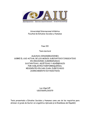 El  verbo: El subjuntivo español