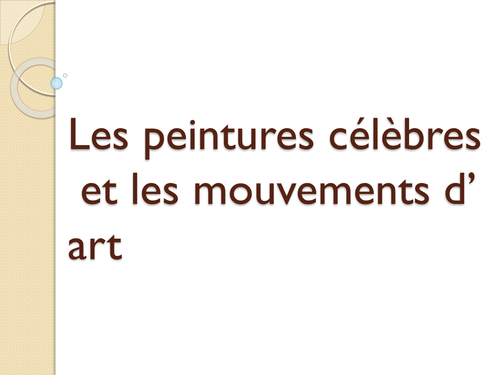French Art Movements and famous artists