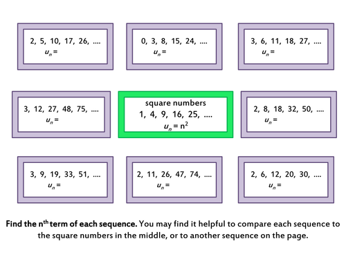 Quadratic Sequences by Comparison