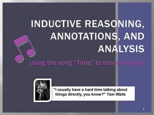 "Time" SONG-teaching annotation,inductive reasoning,literary analysis