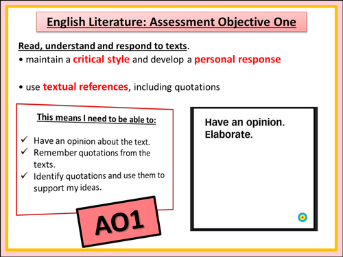 AQA GCSE English Literature Assessment Objectives