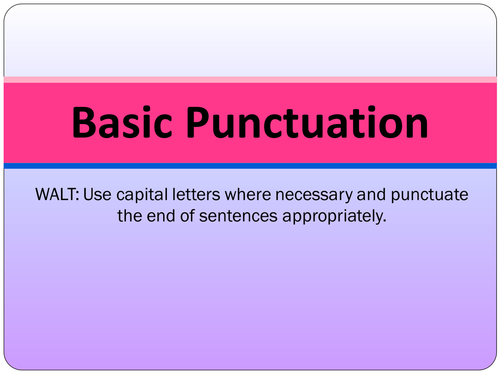 Spag Presentation Capital Letters Full Stops Question And Exclamation Marks Teaching Resources