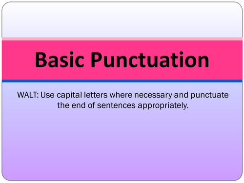 SPaG Presentation: Capital letters, full stops, question and exclamation marks